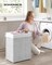 Laundry Hamper with Lid, 23.8 Gallon (90 L) Synthetic Rattan Clothes Laundry Basket with Lid and Handles, Foldable, Removable Liner